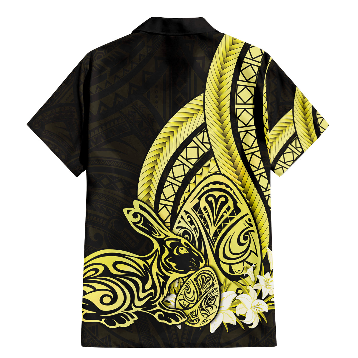 Yellow Polynesia Easter Day Family Matching Mermaid Dress and Hawaiian Shirt Eggs With Bunny Polynesian Pattern LT14 - Polynesian Pride