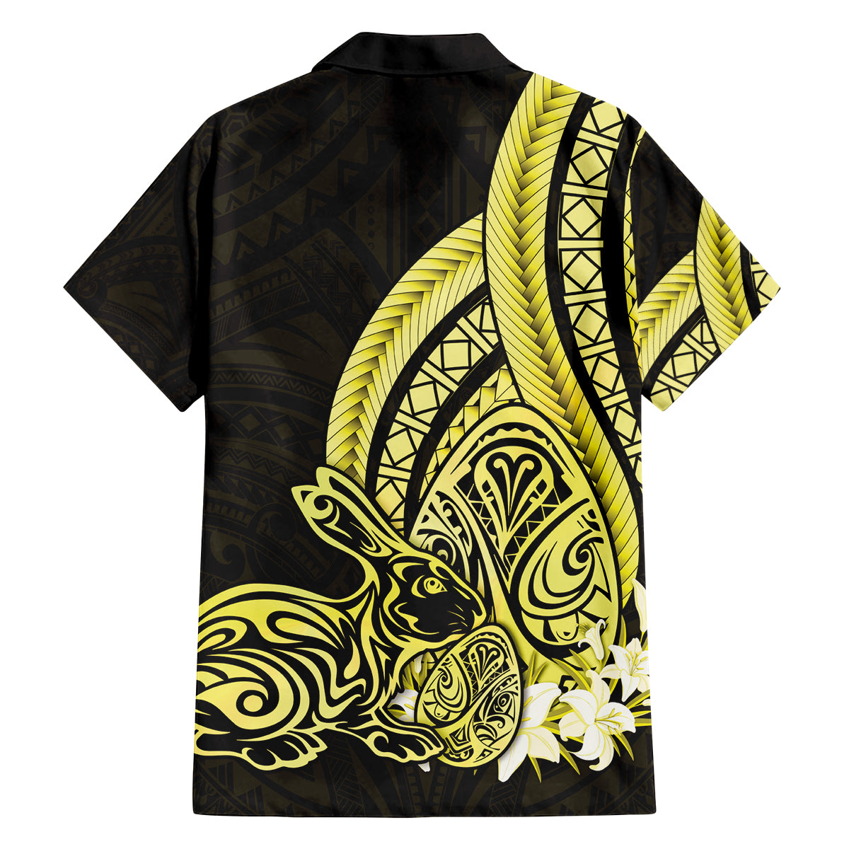 Yellow Polynesia Easter Day Family Matching Off Shoulder Maxi Dress and Hawaiian Shirt Eggs With Bunny Polynesian Pattern LT14 - Polynesian Pride