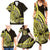 Yellow Polynesia Easter Day Family Matching Summer Maxi Dress and Hawaiian Shirt Eggs With Bunny Polynesian Pattern