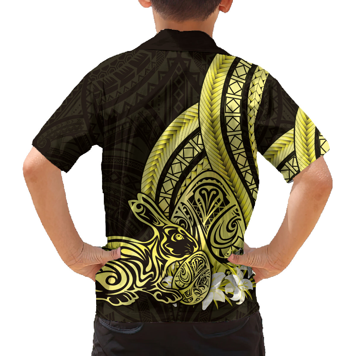 Yellow Polynesia Easter Day Family Matching Tank Maxi Dress and Hawaiian Shirt Eggs With Bunny Polynesian Pattern LT14 - Polynesian Pride