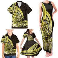 Yellow Polynesia Easter Day Family Matching Tank Maxi Dress and Hawaiian Shirt Eggs With Bunny Polynesian Pattern LT14 - Polynesian Pride