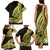 Yellow Polynesia Easter Day Family Matching Tank Maxi Dress and Hawaiian Shirt Eggs With Bunny Polynesian Pattern