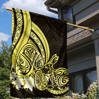 Yellow Polynesia Easter Day Garden Flag Eggs With Bunny Polynesian Pattern LT14 - Polynesian Pride
