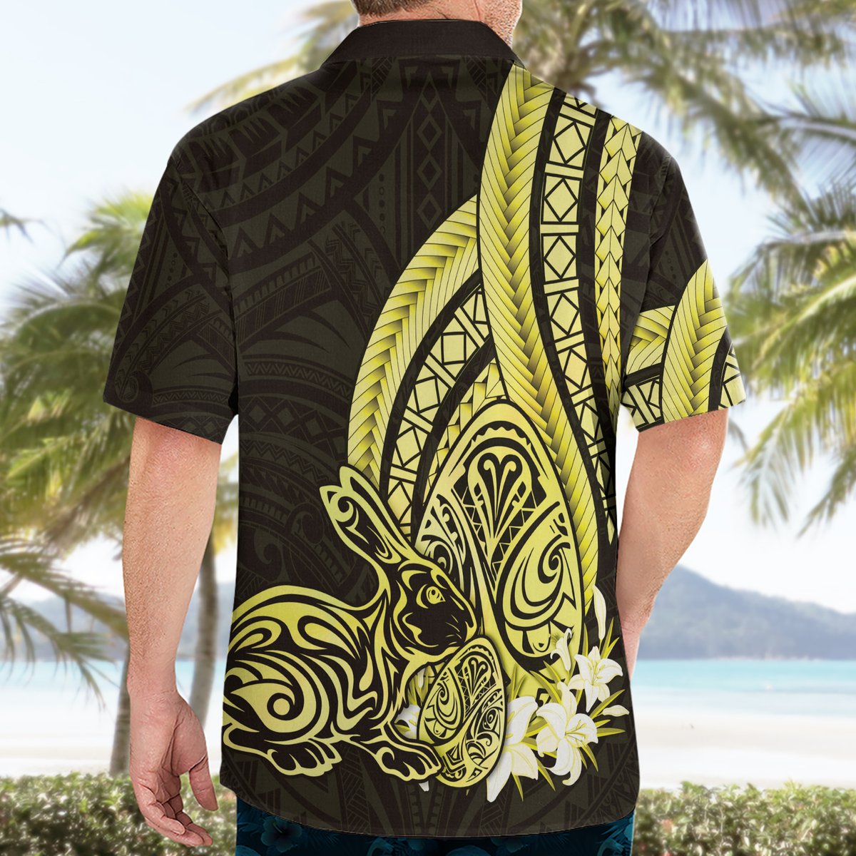 Yellow Polynesia Easter Day Hawaiian Shirt Eggs With Bunny Polynesian Pattern LT14 - Polynesian Pride