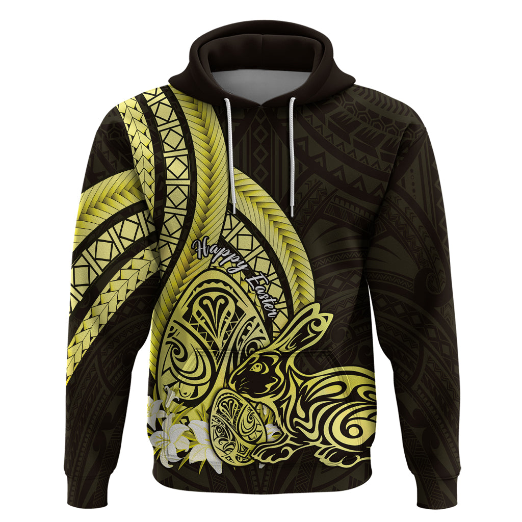 Yellow Polynesia Easter Day Hoodie Eggs With Bunny Polynesian Pattern LT14 Pullover Hoodie Yellow - Polynesian Pride