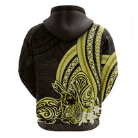Yellow Polynesia Easter Day Hoodie Eggs With Bunny Polynesian Pattern LT14 - Polynesian Pride