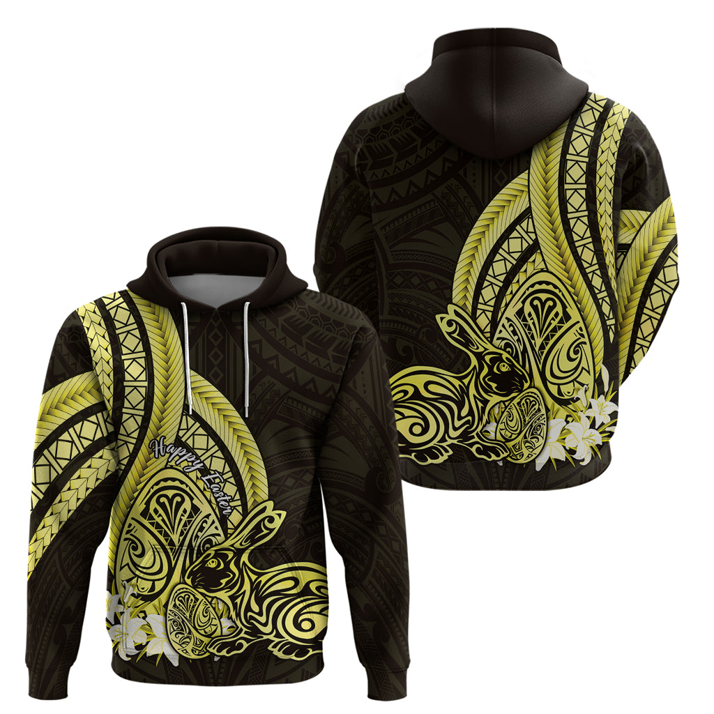 Yellow Polynesia Easter Day Hoodie Eggs With Bunny Polynesian Pattern LT14 - Polynesian Pride