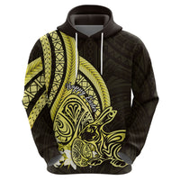 Yellow Polynesia Easter Day Hoodie Eggs With Bunny Polynesian Pattern LT14 - Polynesian Pride