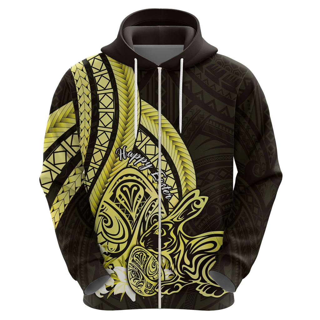 Yellow Polynesia Easter Day Hoodie Eggs With Bunny Polynesian Pattern LT14 - Polynesian Pride