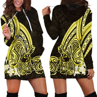 Yellow Polynesia Easter Day Hoodie Dress Eggs With Bunny Polynesian Pattern LT14 - Polynesian Pride
