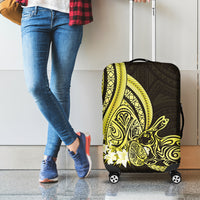 Yellow Polynesia Easter Day Luggage Cover Eggs With Bunny Polynesian Pattern