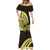 Yellow Polynesia Easter Day Mermaid Dress Eggs With Bunny Polynesian Pattern