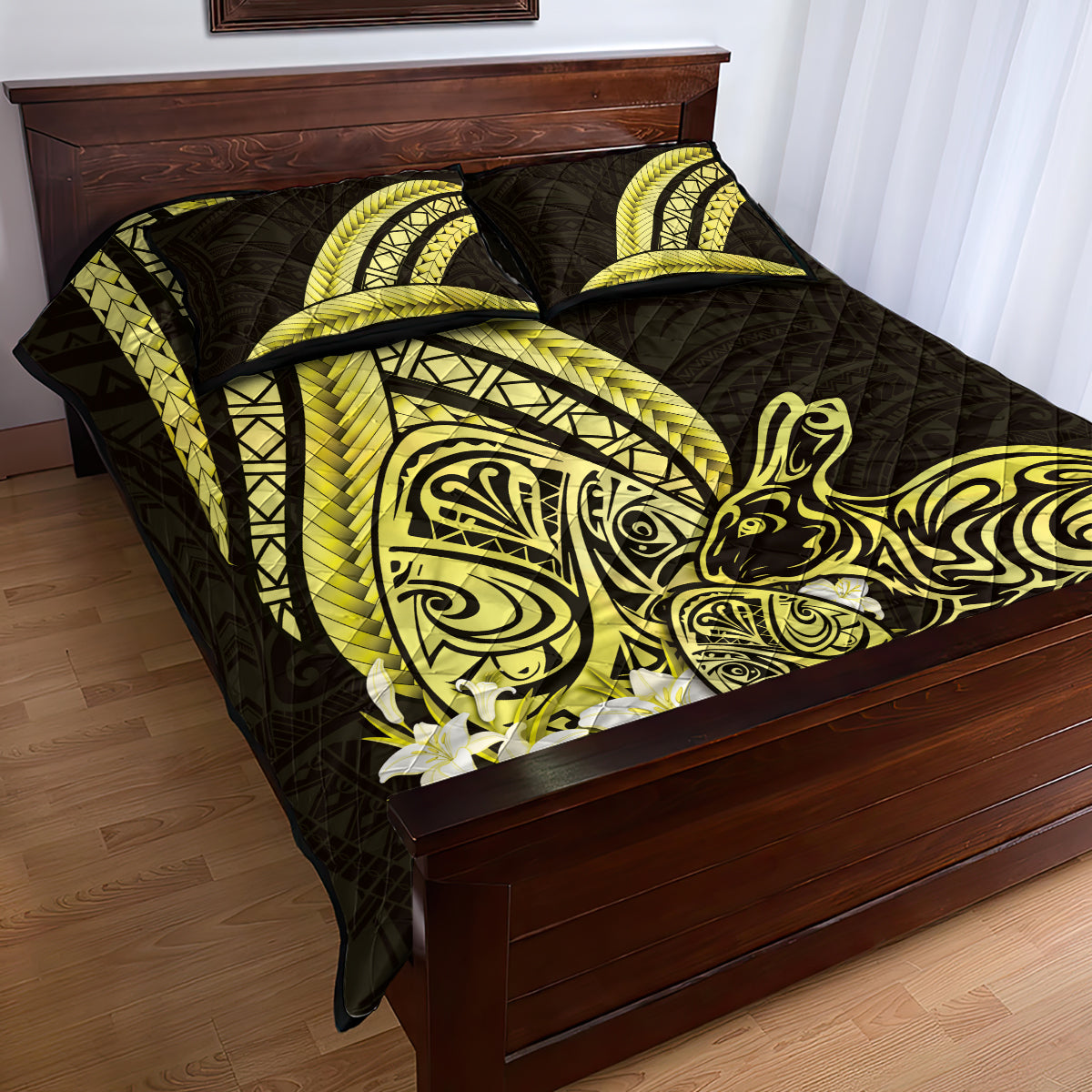 Yellow Polynesia Easter Day Quilt Bed Set Eggs With Bunny Polynesian Pattern LT14 - Polynesian Pride