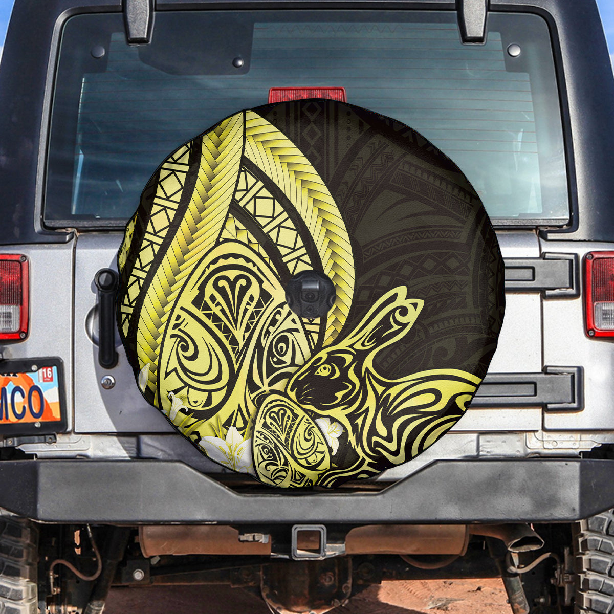 Yellow Polynesia Easter Day Spare Tire Cover Eggs With Bunny Polynesian Pattern LT14 Yellow - Polynesian Pride