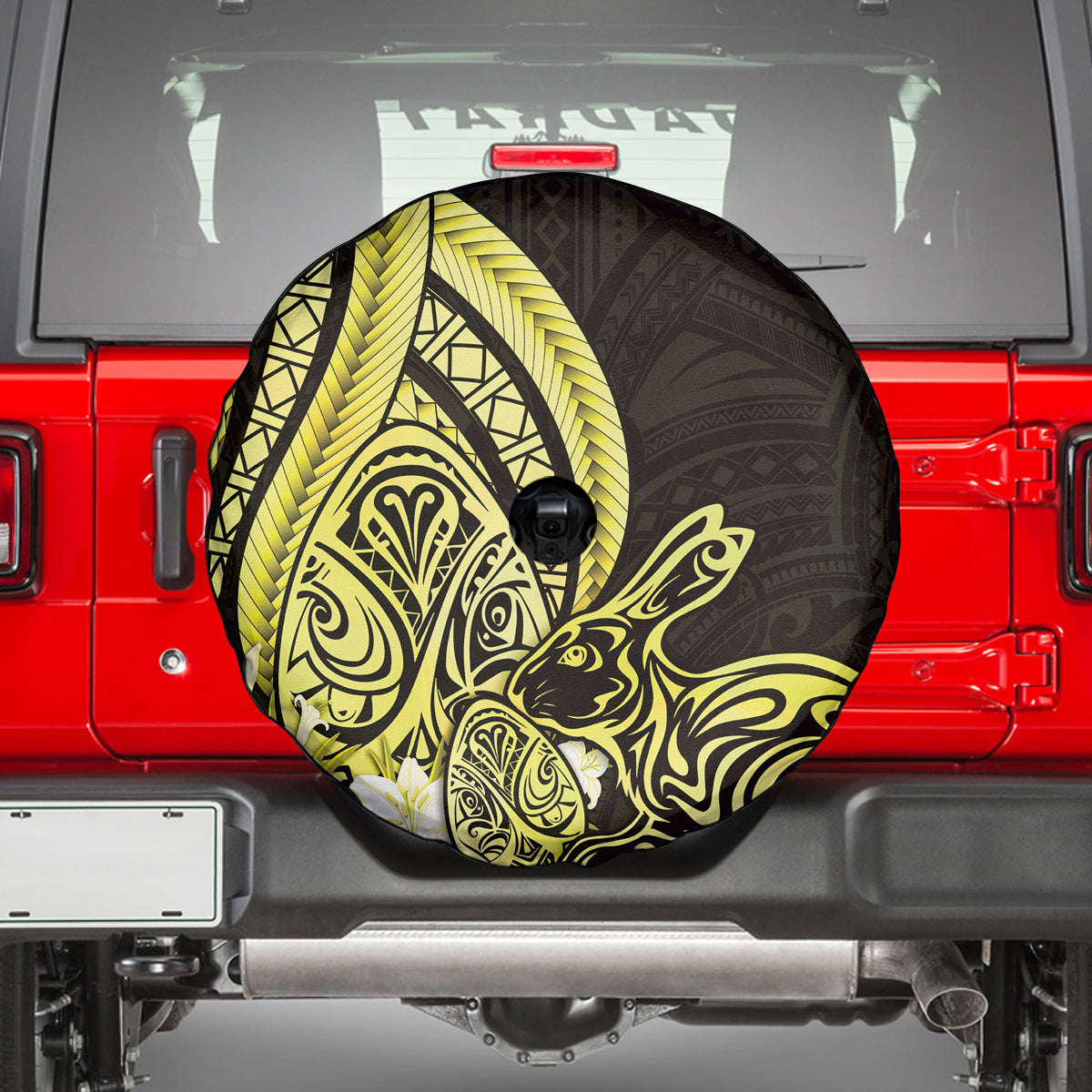 Yellow Polynesia Easter Day Spare Tire Cover Eggs With Bunny Polynesian Pattern LT14 - Polynesian Pride