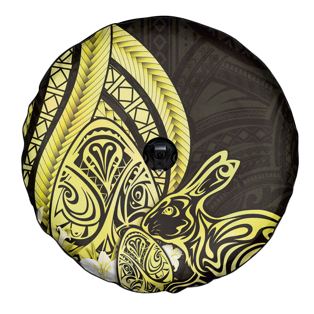 Yellow Polynesia Easter Day Spare Tire Cover Eggs With Bunny Polynesian Pattern LT14 - Polynesian Pride