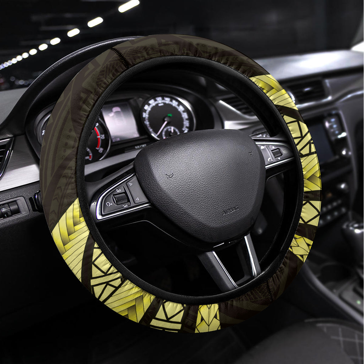 Yellow Polynesia Easter Day Steering Wheel Cover Eggs With Bunny Polynesian Pattern LT14 Universal Fit Yellow - Polynesian Pride