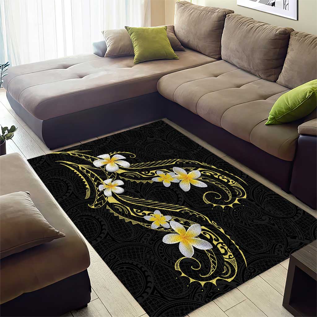 Polynesia Tattoo With Plumeria Area Rug Elegant Vibes