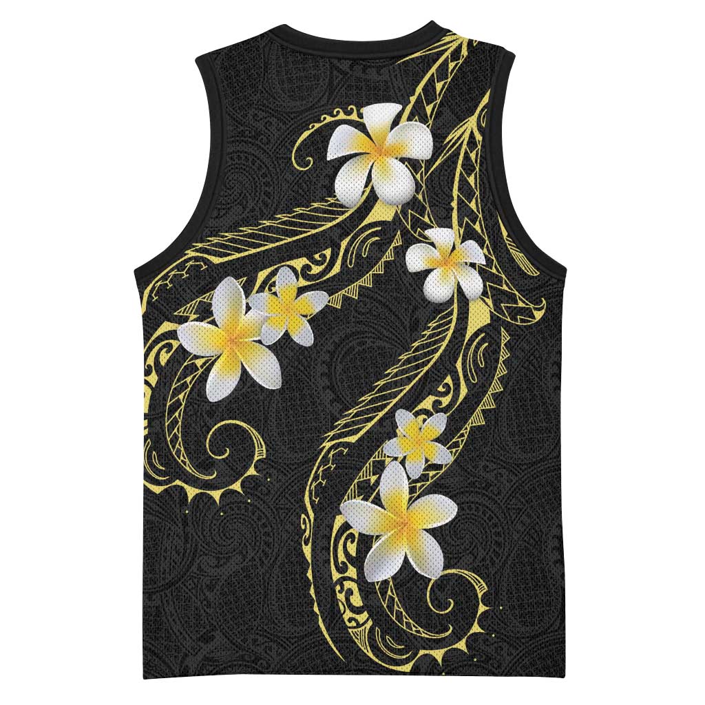 Polynesia Tattoo With Plumeria Basketball Jersey Elegant Vibes LT14 - Polynesian Pride