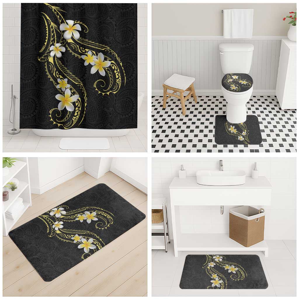 Polynesia Tattoo With Plumeria Bathroom Set Elegant Vibes LT14 - Polynesian Pride