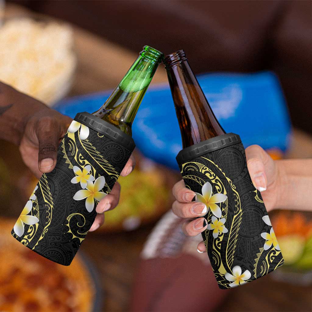 Polynesia Tattoo With Plumeria 4 in 1 Can Cooler Tumbler Elegant Vibes LT14 - Polynesian Pride