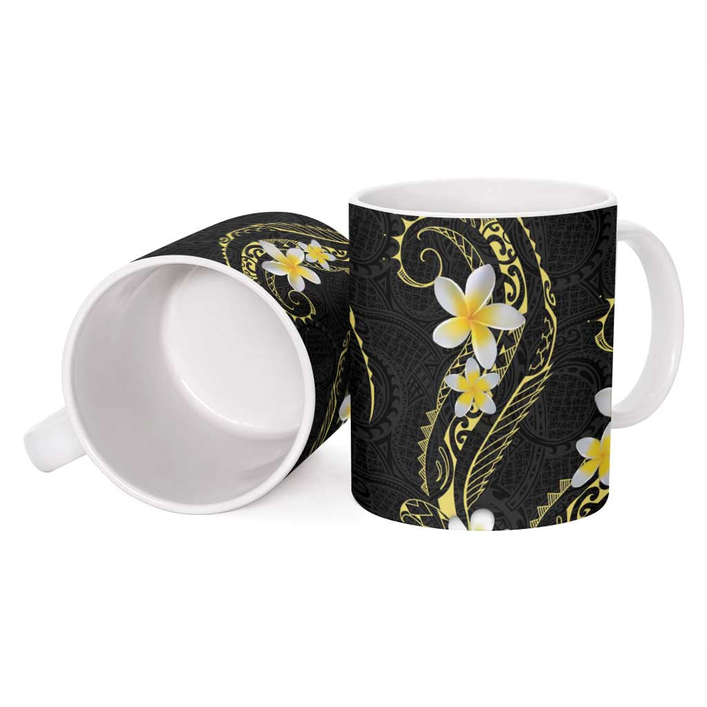 Polynesia Tattoo With Plumeria Ceramic Mug Elegant Vibes LT14 - Polynesian Pride