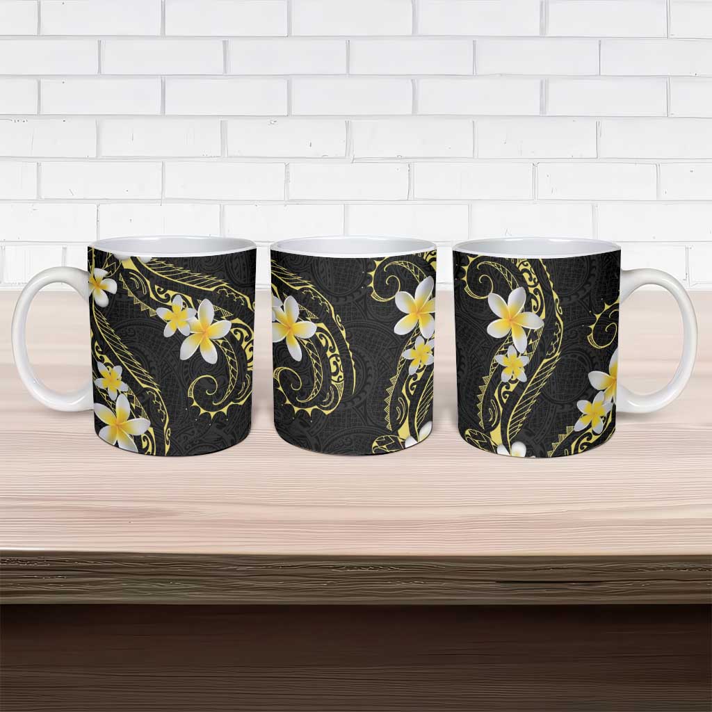 Polynesia Tattoo With Plumeria Ceramic Mug Elegant Vibes LT14 - Polynesian Pride