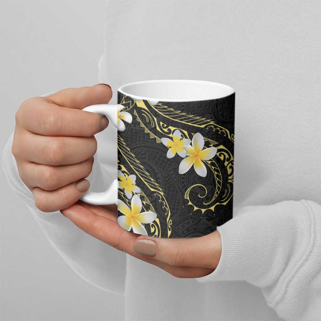 Polynesia Tattoo With Plumeria Ceramic Mug Elegant Vibes LT14 - Polynesian Pride