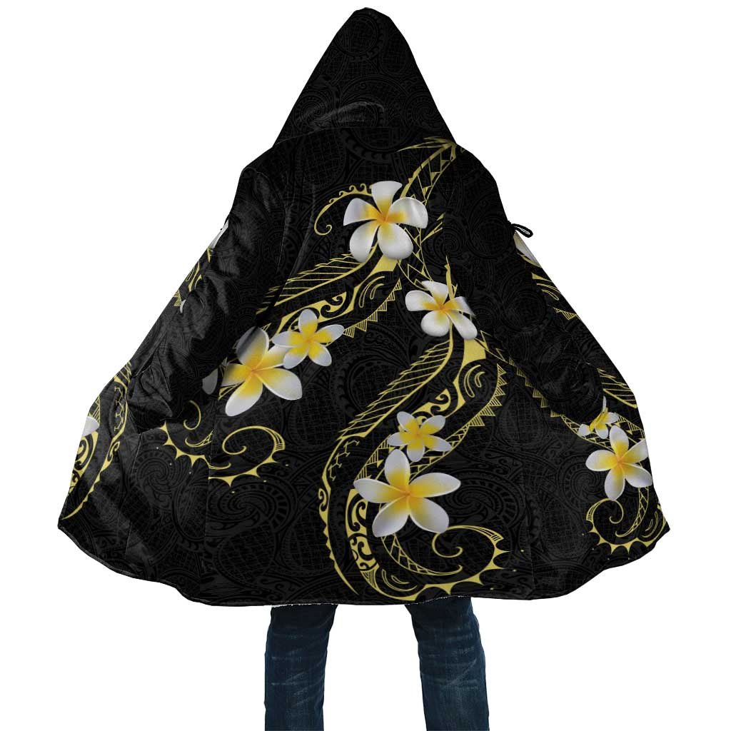 Polynesia Tattoo With Plumeria Cloak Elegant Vibes LT14 Unisex Black - Polynesian Pride
