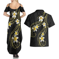 Polynesia Tattoo With Plumeria Couples Matching Summer Maxi Dress and Hawaiian Shirt Elegant Vibes LT14 - Polynesian Pride