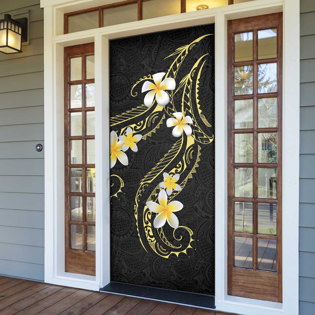 Polynesia Tattoo With Plumeria Door Cover Elegant Vibes LT14 - Polynesian Pride