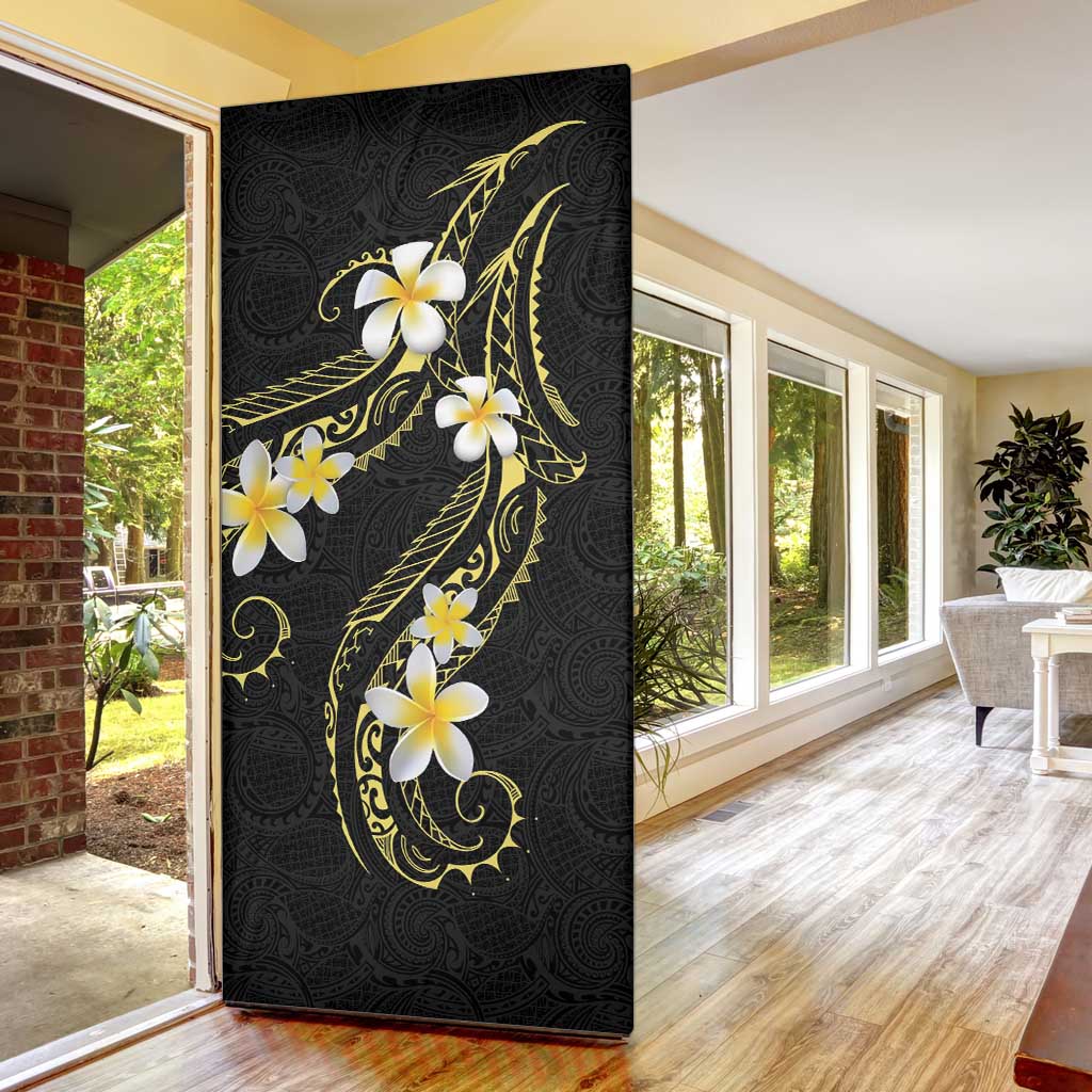 Polynesia Tattoo With Plumeria Door Cover Elegant Vibes LT14 - Polynesian Pride