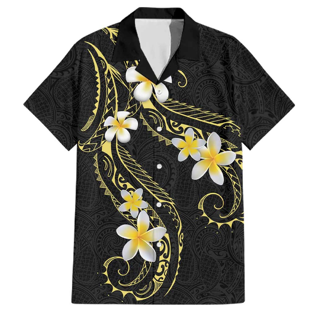 Polynesia Tattoo With Plumeria Family Matching Off The Shoulder Long Sleeve Dress and Hawaiian Shirt Elegant Vibes