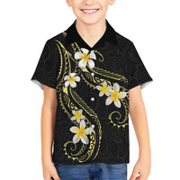 Polynesia Tattoo With Plumeria Family Matching Off The Shoulder Long Sleeve Dress and Hawaiian Shirt Elegant Vibes