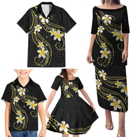 Polynesia Tattoo With Plumeria Family Matching Puletasi and Hawaiian Shirt Elegant Vibes