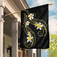 Polynesia Tattoo With Plumeria Garden Flag Elegant Vibes LT14 House Flag Black - Polynesian Pride