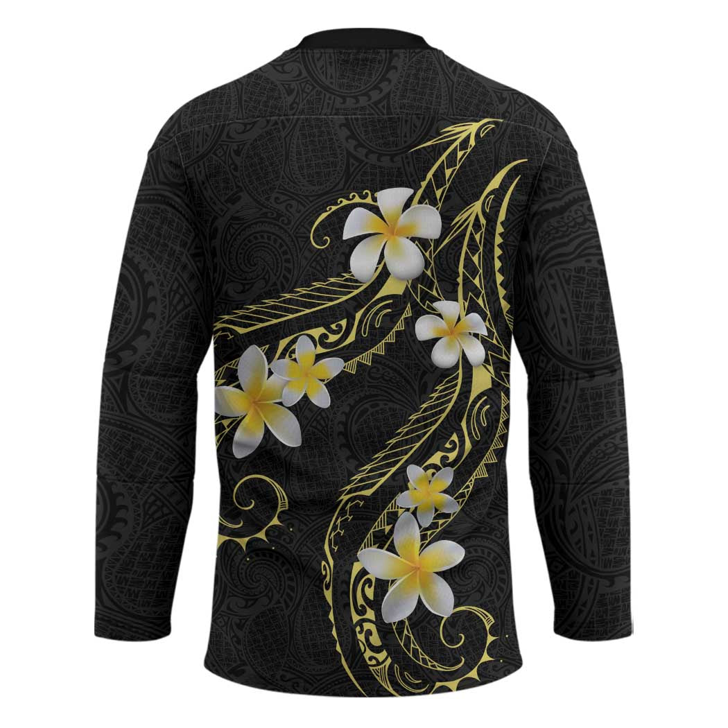 Polynesia Tattoo With Plumeria Hockey Jersey Elegant Vibes LT14 - Polynesian Pride
