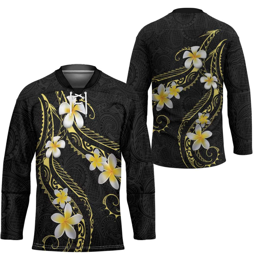 Polynesia Tattoo With Plumeria Hockey Jersey Elegant Vibes LT14 - Polynesian Pride