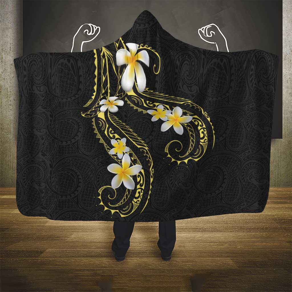 Polynesia Tattoo With Plumeria Hooded Blanket Elegant Vibes LT14 - Polynesian Pride