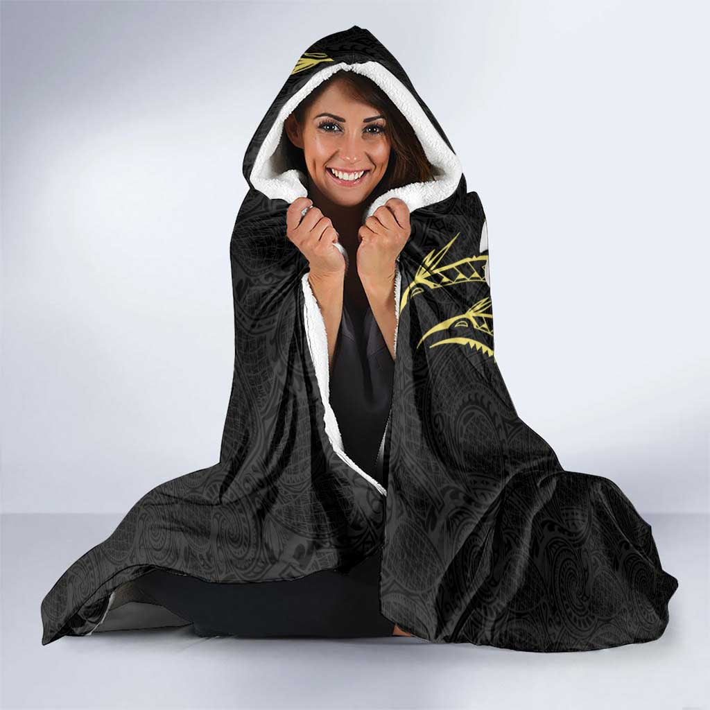Polynesia Tattoo With Plumeria Hooded Blanket Elegant Vibes LT14 - Polynesian Pride