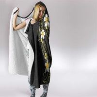 Polynesia Tattoo With Plumeria Hooded Blanket Elegant Vibes LT14 - Polynesian Pride