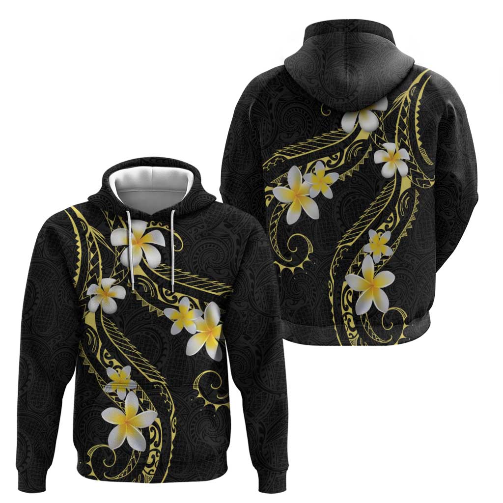 Polynesia Tattoo With Plumeria Hoodie Elegant Vibes LT14 - Polynesian Pride