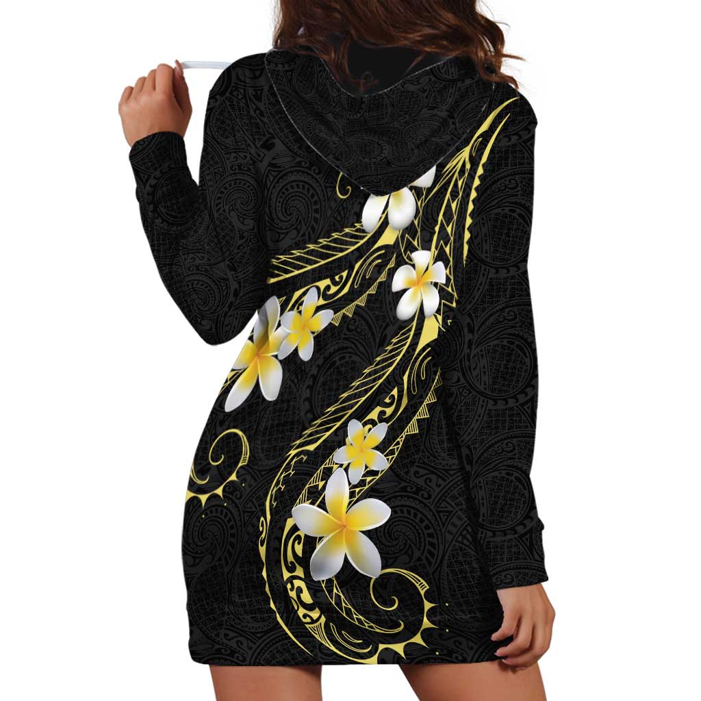 Polynesia Tattoo With Plumeria Hoodie Dress Elegant Vibes LT14 - Polynesian Pride