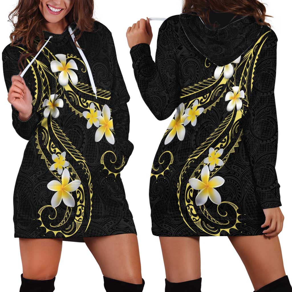 Polynesia Tattoo With Plumeria Hoodie Dress Elegant Vibes LT14 - Polynesian Pride