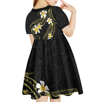 Polynesia Tattoo With Plumeria Kid Short Sleeve Dress Elegant Vibes LT14 - Polynesian Pride