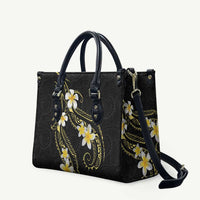 Polynesia Tattoo With Plumeria Leather Bag Elegant Vibes LT14 Black - Polynesian Pride