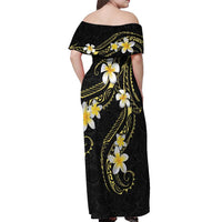 Polynesia Tattoo With Plumeria Off Shoulder Maxi Dress Elegant Vibes