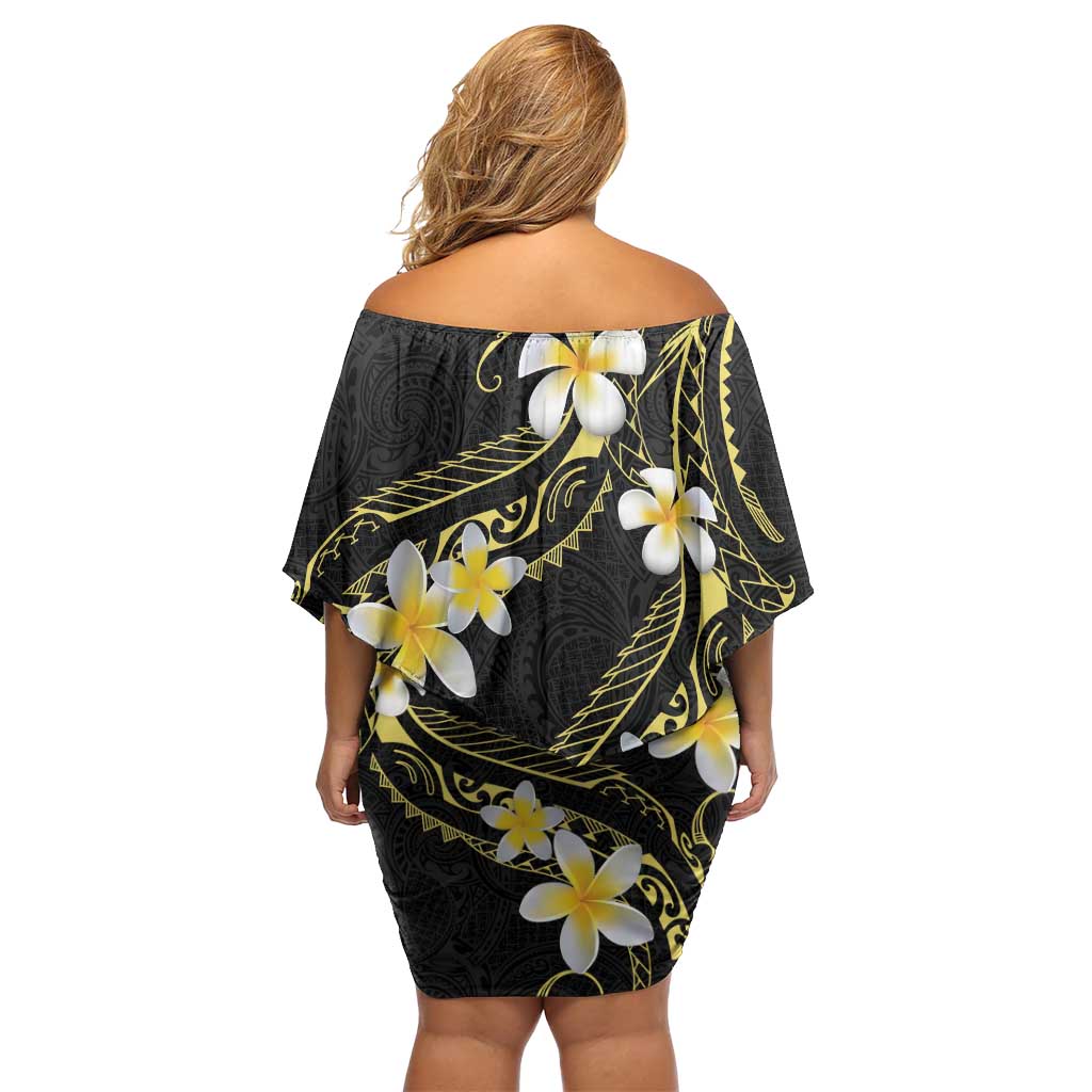 Polynesia Tattoo With Plumeria Off Shoulder Short Dress Elegant Vibes LT14 - Polynesian Pride