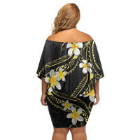 Polynesia Tattoo With Plumeria Off Shoulder Short Dress Elegant Vibes LT14 - Polynesian Pride