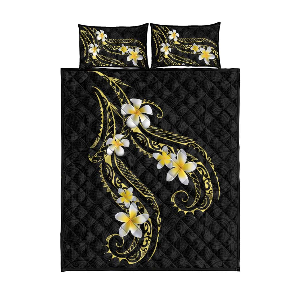 Polynesia Tattoo With Plumeria Quilt Bed Set Elegant Vibes LT14 - Polynesian Pride